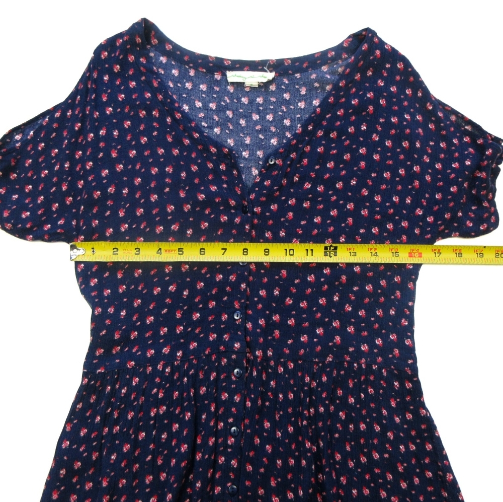 Staring At Stars Button Down Dress Peakaboo Sleeve Floral Small - Picture 3 of 7